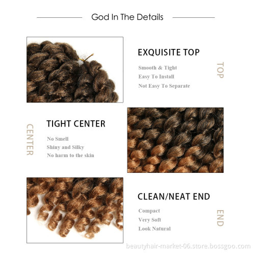 Wholesale cheap price synthetic wand curl hairstyle curly crochet braiding hair extensions with curly hair